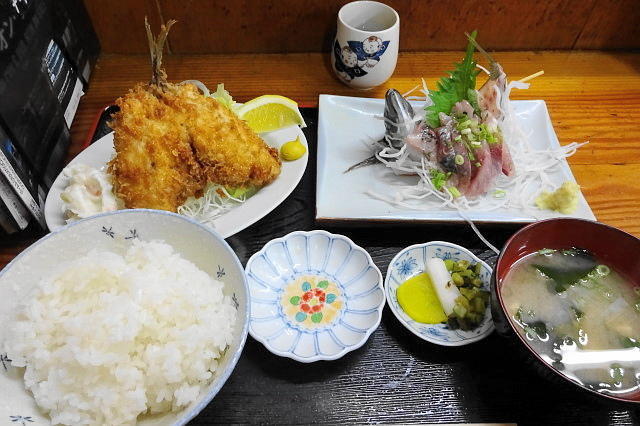 絶品アジフライ 鯵の刺身定食 沼津ずう 湯けむりおやじの旅日記